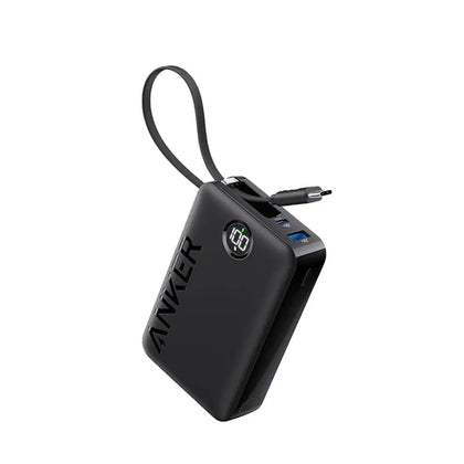 Anker Power Bank (20,000mAh, 22.5W, Built-In USB-C Cable) -Black