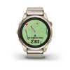 Garmin - Epix™ Pro (Gen 2) – Sapphire Edition | 42 mm Soft Gold with Cream Heathered Nylon Band