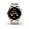 Garmin - Epix™ Pro (Gen 2) – Sapphire Edition | 42 mm Soft Gold with Cream Heathered Nylon Band