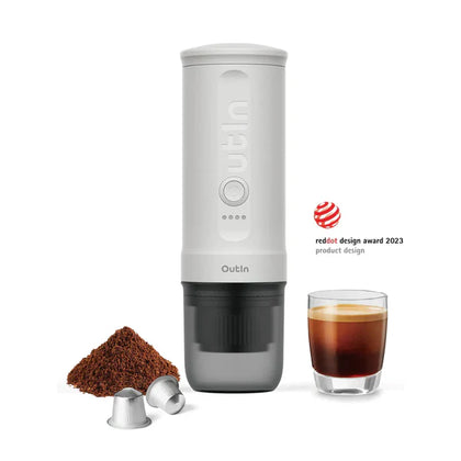 Outin Nano Portable Espresso Machine (Pearl White)