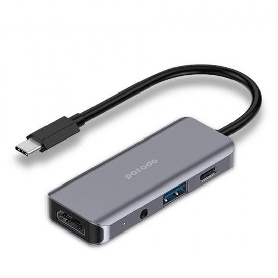 Porodo 4in1 HDMI 4K USB-C Hub