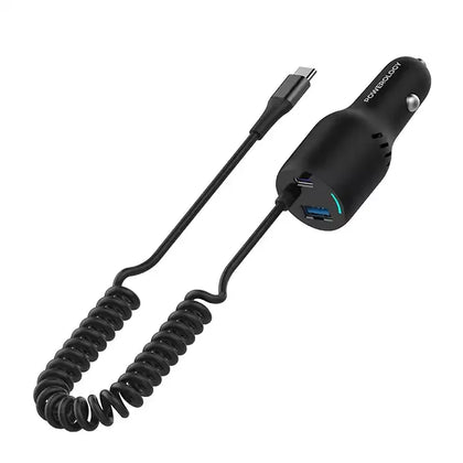 Powerology Triple Ports Car Charger With Type-C Cable