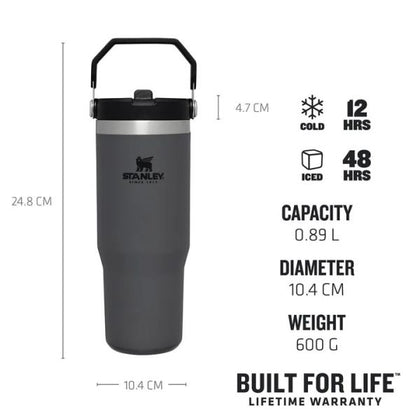 Stanley Ice Flow Go 870Ml/30 Oz Flip Straw Water Bottle-Charcol