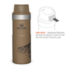 STANLEY CLASSIC PETER PERCH TRIGGER-ACTION TRAVEL MUG | PERCH TAN | 0.47L