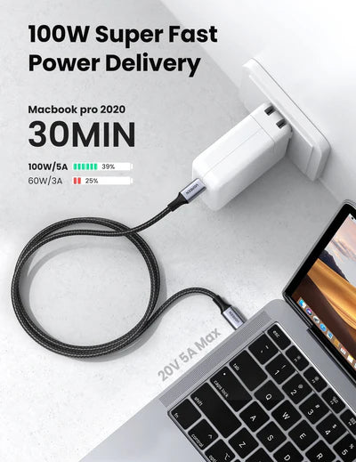 UGREEN USB-C Cable Aluminum Case with Braided 2m (Black)