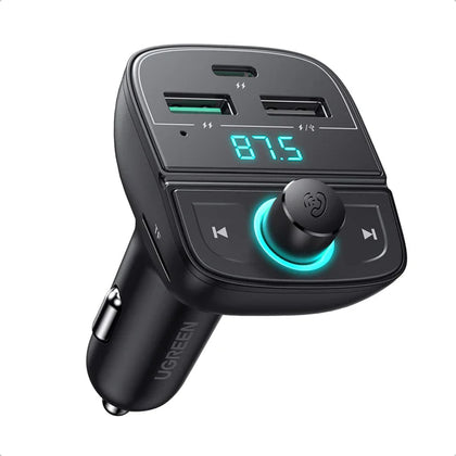 UGREEN Bluetooth Car Charger (5.0+PD+QC3.0+USB Flash Drive+TF) (Black)