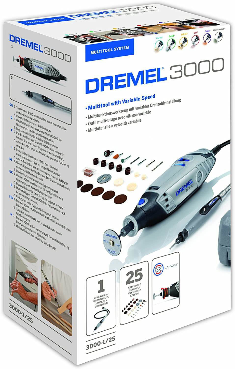 Dremel 3000 Series Variable Speed Rotary Tool 130 Watt With 5