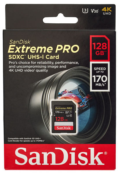 San Disk - Extreme Pro Micro SDXC UHS-I Card with Adaptor (128GB) - TOK