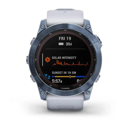 Garmin - Fenix 7x Sapphire Solar Edition Mineral Blue