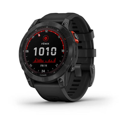 Garmin - Fenix 7S Solar Slate Gray with Black Band (42mm)