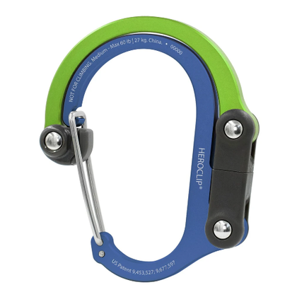 Hero Clip - Medium 3 Multi-Purpose Hook (Blue & Green) - Q8OVL