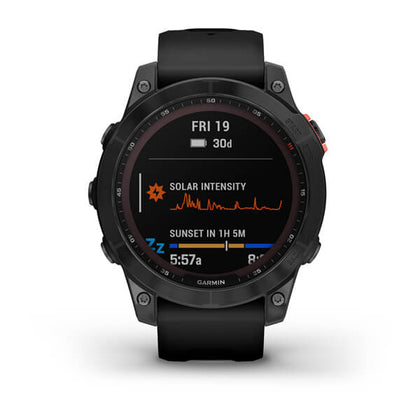 Garmin - Fenix 7 Solar Slate Gray (Black Band 47mm)