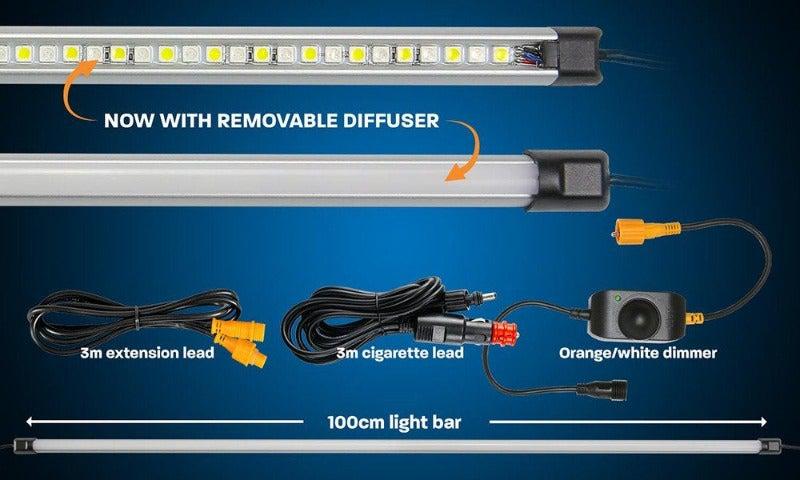 Hardkorr - Orange/White LED Light Bar Kit with Diffuser