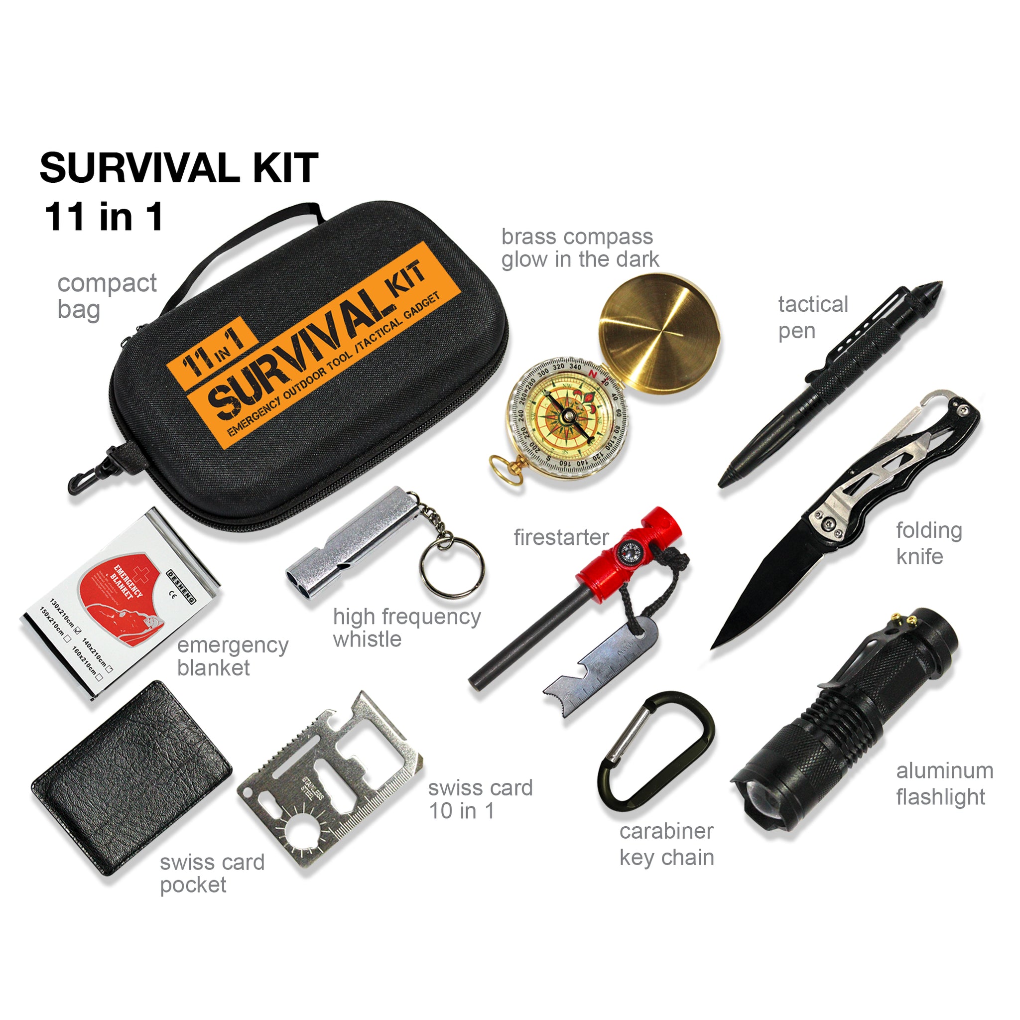 Camouflage - 11 in 1 Survival Kit