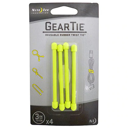 Nite ize - Gear Tie 3- Neon Yellow, 4 Pack!