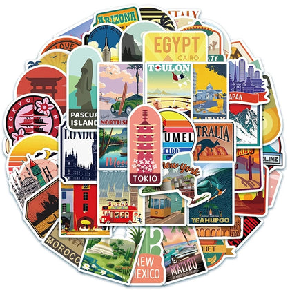 City & Landscapes Sticker Pack (50 Pcs)