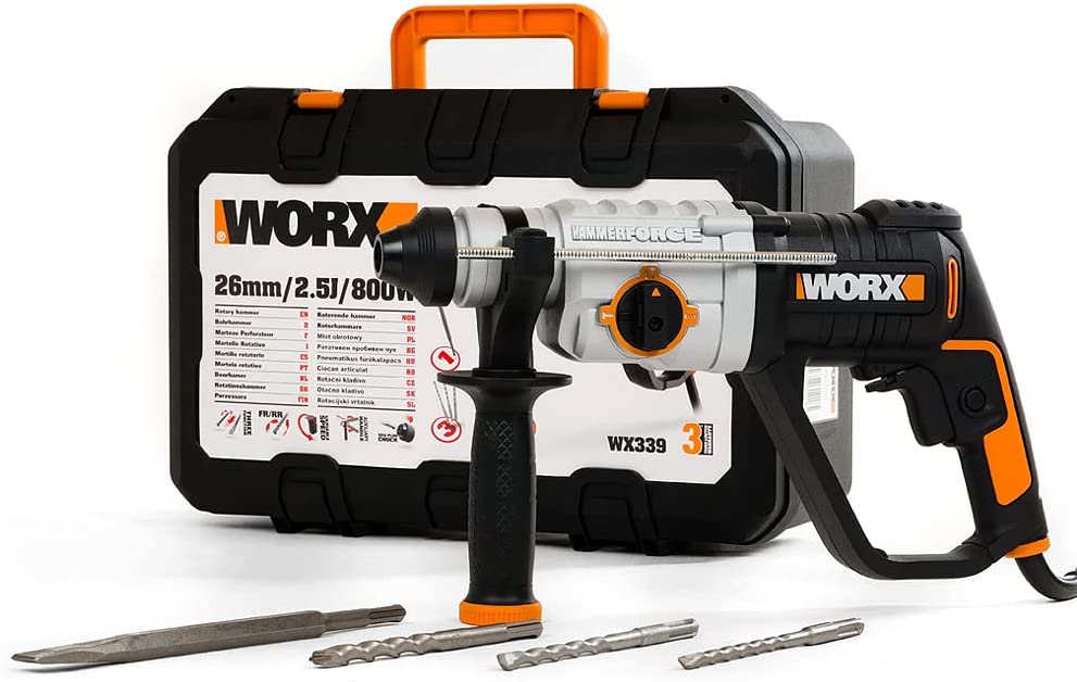 Worx - 800W 26mm Rotary Hammer, 2.5J Injection Box - IBF