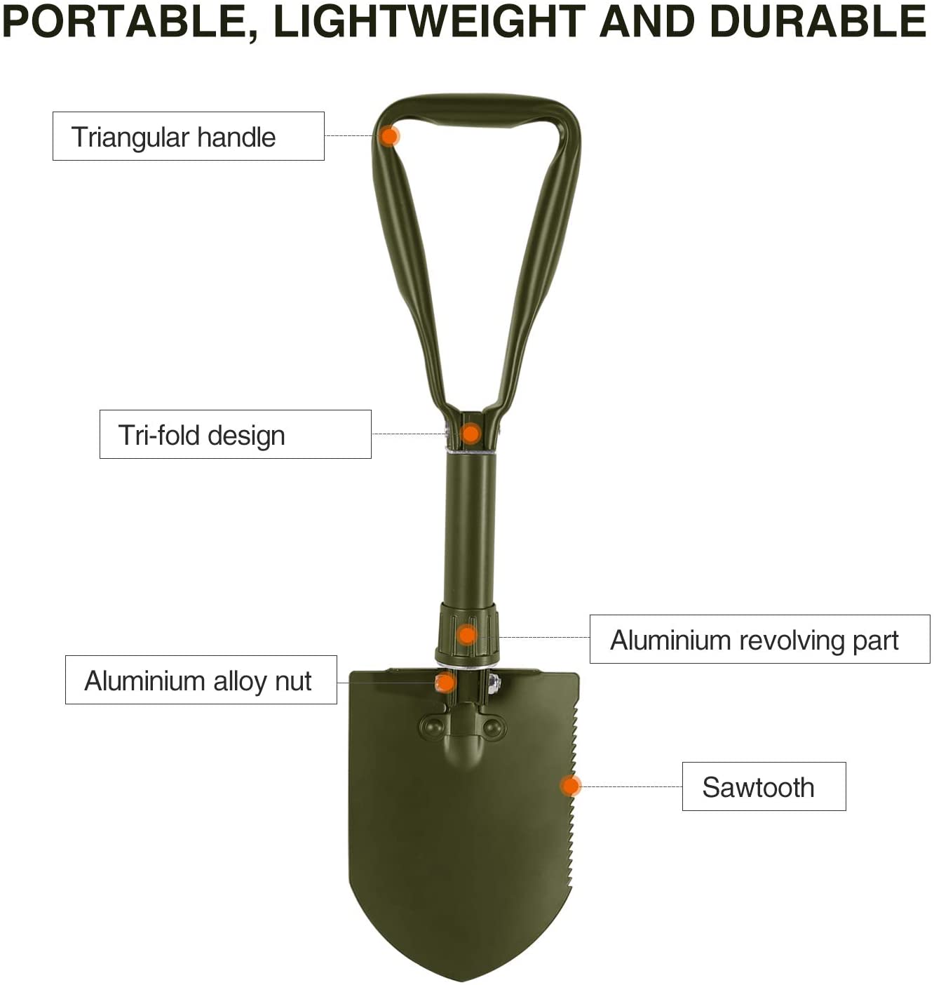 Military Folding Shovel with Sheath