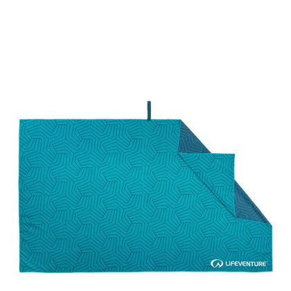 Lifeventure - Geometric Teal Recycled SoftFibre Trek Towel - Giant