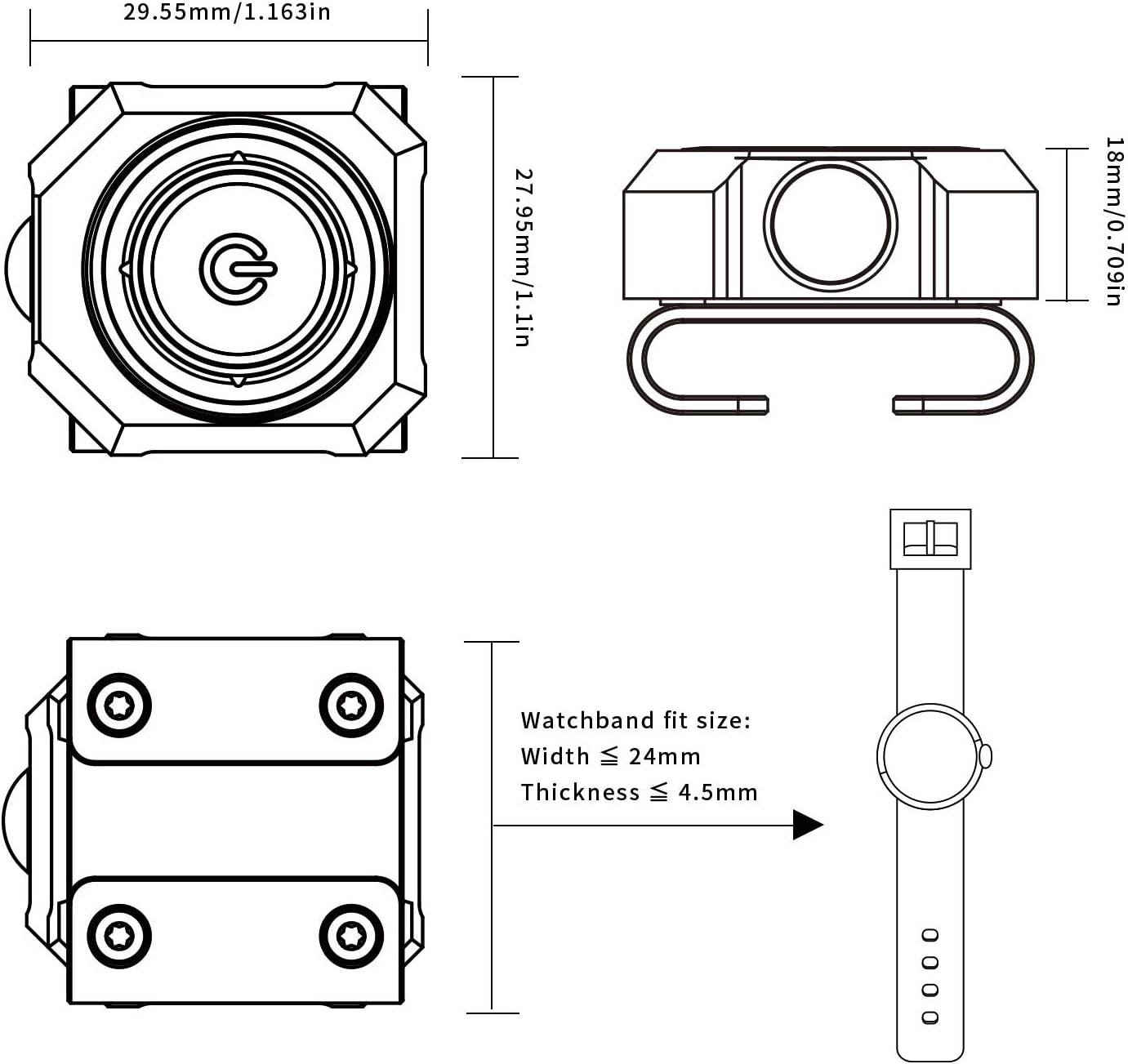 MecArmy - CPLU USB Rechargeable Watchband LED Light - KOR