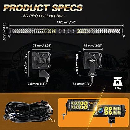 Auxbeam - 52 Inch led Light bar 320W LED