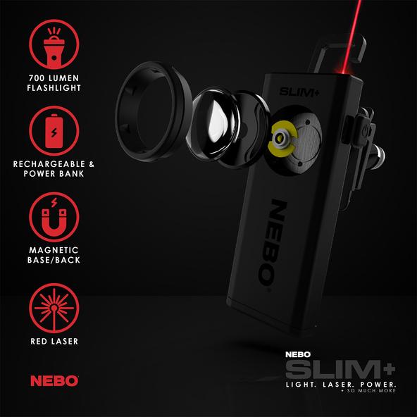 Nebo - Slim+ 700 Lumen (Light, Powerbank & Laser)