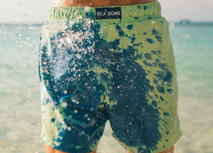 Sea'Sons - Blue - Green | Color changing swim shorts
