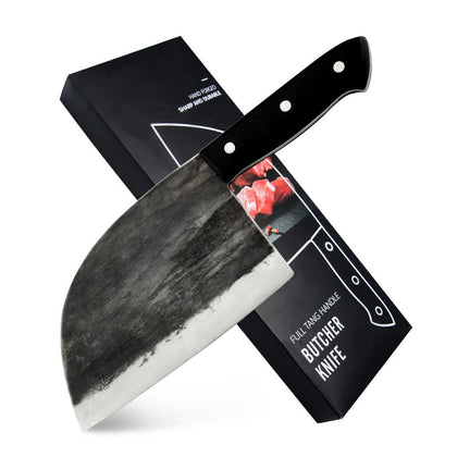 Damask Handmade Forged Butcher's Knife with Sheath - Q8OVL