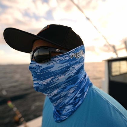 Fish Monkey - Face Guards Blue Water Camo