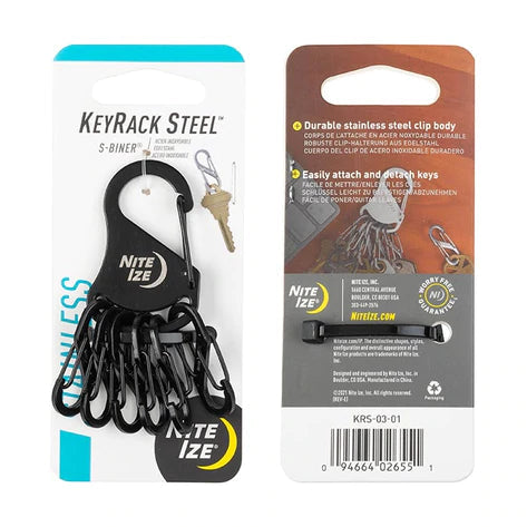 Nite Ize KeyRack Steel S-Biner Black - TOK