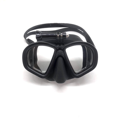 Professional Freediving Snorkel Mask with Action Camera bracket with Snorkel Combo