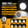 Auxbeam - 7 Inch 250W 33332LM 360-PRO Series Custom Lens Offroad LED Driving Lights+Amber/Black Covers(Optional)