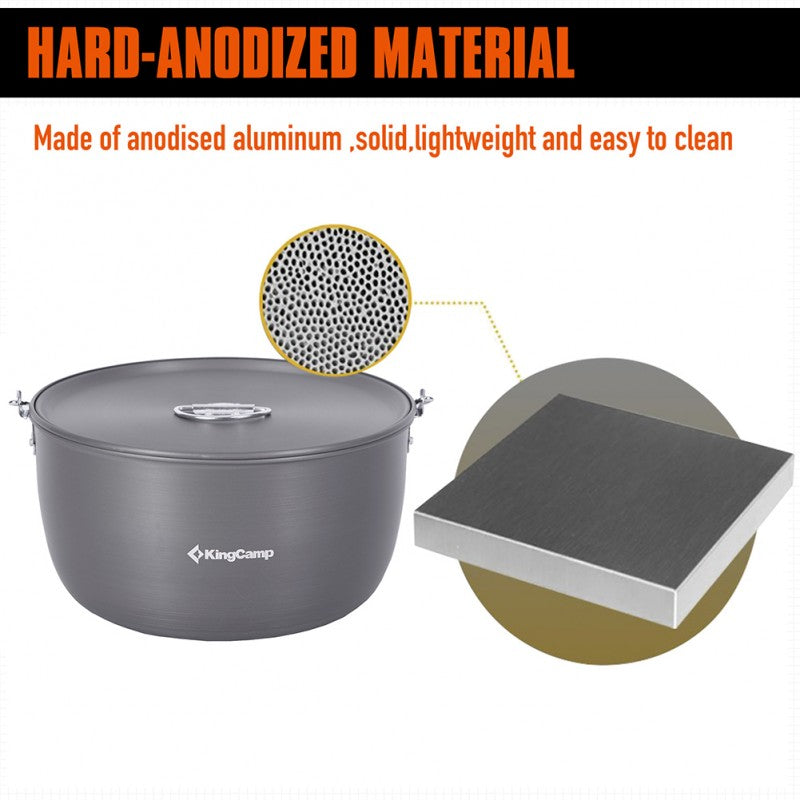 KingCamp - Hard-Anodized Aluminum Cookware Set Of 3 ( Climber IIII )