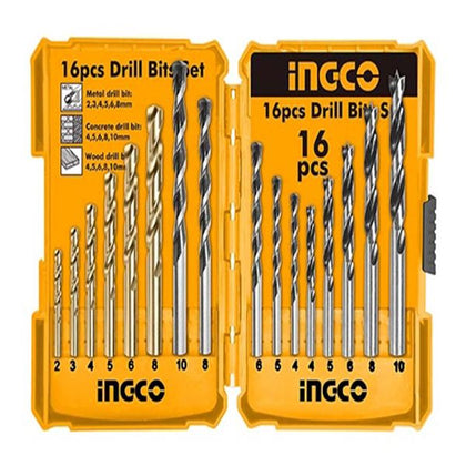 Ingco - Concrete/Metal/Wood Drill Bits Set