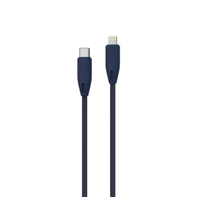 Powerology - Braided USB-C to Lightning Cable 2M (Blue)