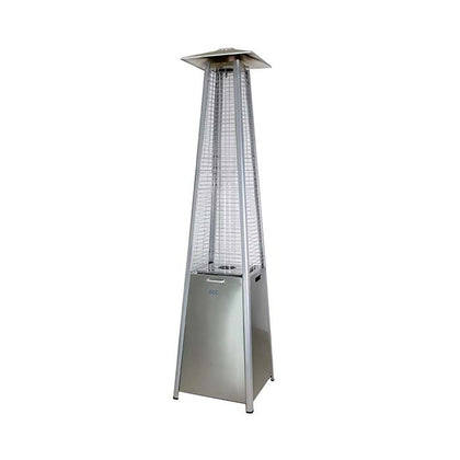 BEC - Gas Heater pyramid Real Flame Patio Outdoor, Glass Tube Outdoor (2.2m - Stainless Steel)