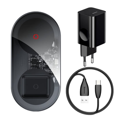 Baseus - Simple 2in1 Wireless Charger Turbo Edition 24W (Black)