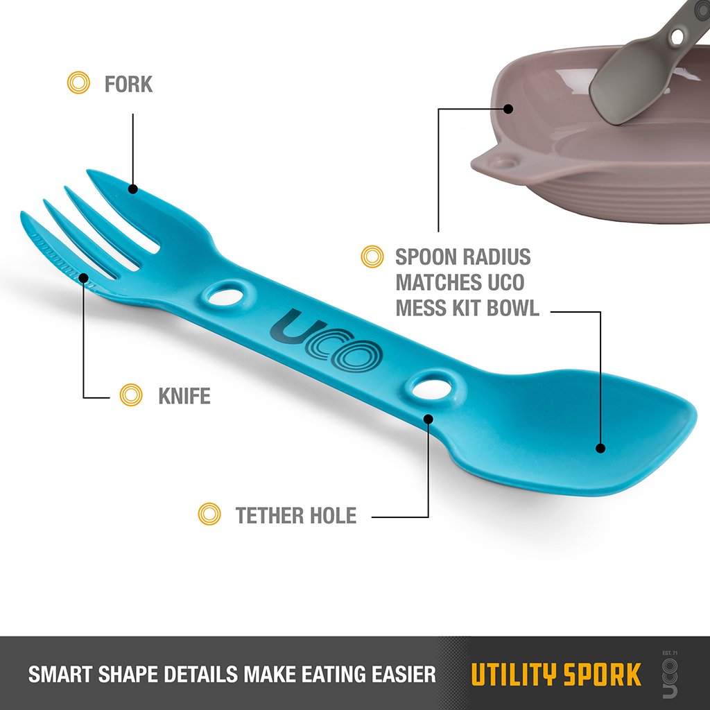 UCO Corporation - Spork 2 Pack with Tether (Teal Amber)