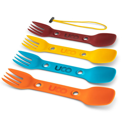 UCO Corporation - Spork 4 Pack with Tether (Classic Orange)