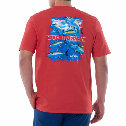 Guy Harvey Men's Deep Blue SS T-Shirt - Tomato