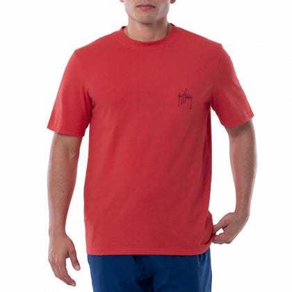 Guy Harvey Men's Deep Blue SS T-Shirt - Tomato