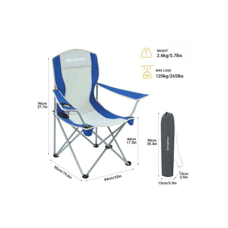 KingCamp - Classic Arms Chair (Blue & Grey)