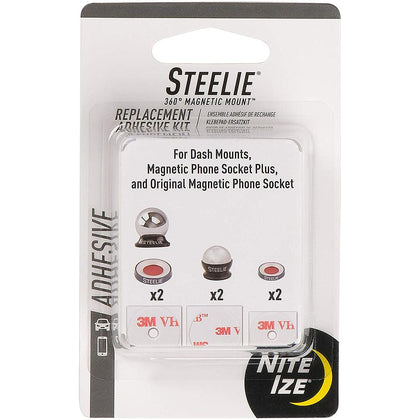 Niteize -  Steelie Universal Adhesive Replacement Kit for Dash Mount + Phone Socket