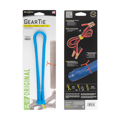Nite Ize - Gear Tie Reusable Rubber Twist Tie 18inch 2 Pack