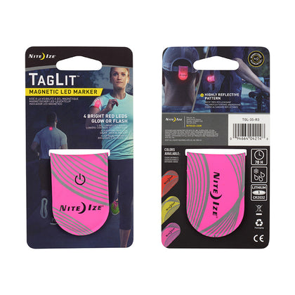 Niteize - TagLit Magnetic LED Marker - US - Neon Pink/Red LED
