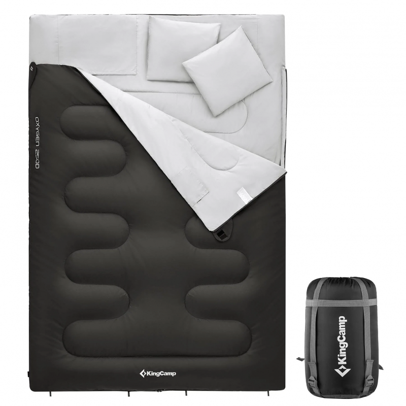 KingCamp - Oxygen 250D Sleeping Bag With Pillows (Black)
