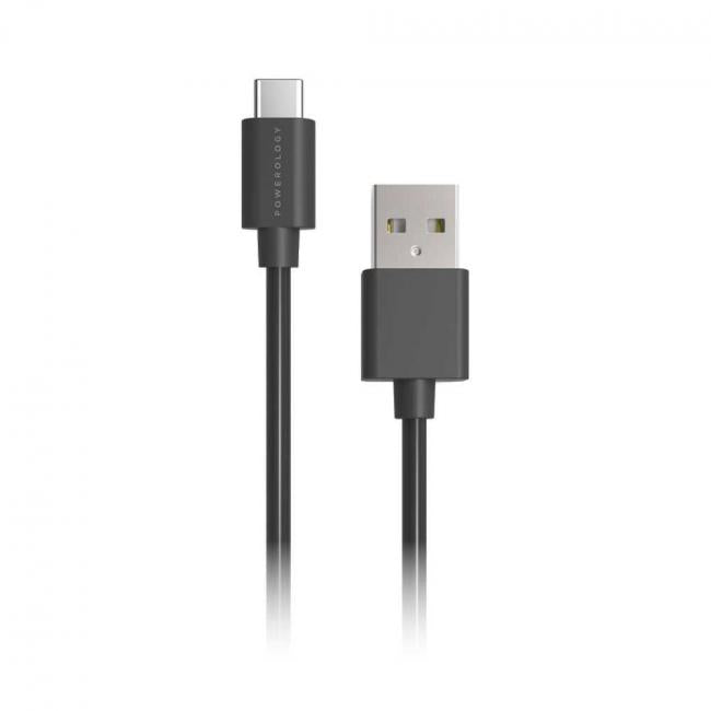 Powerology - USB-A to Type-C 3A Cable 1.2 m (Black)