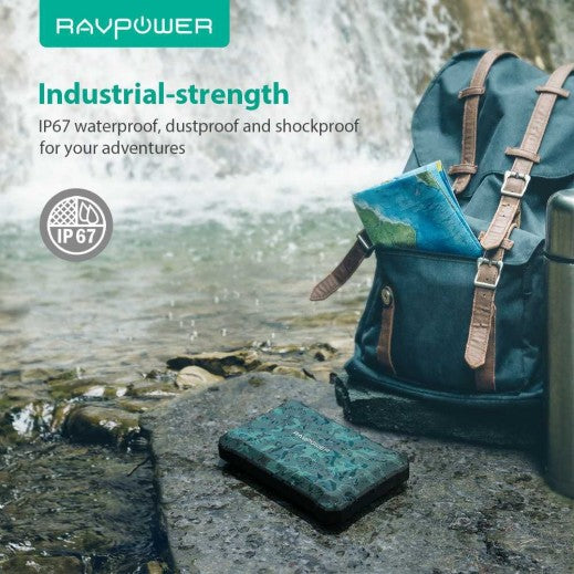 RAVPower - 10050mAh Waterproof 18W Power Bank