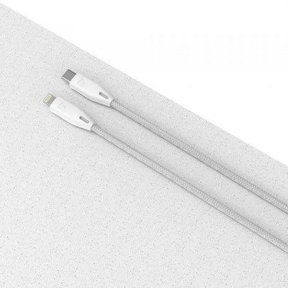 Powerology - Braided USB-C to Lightning Cable 2M (White)