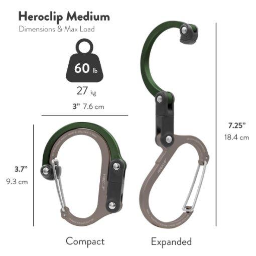 Hero Clip - Medium 3 Multi-Purpose Hook - (Forest Green) - Q8OVL